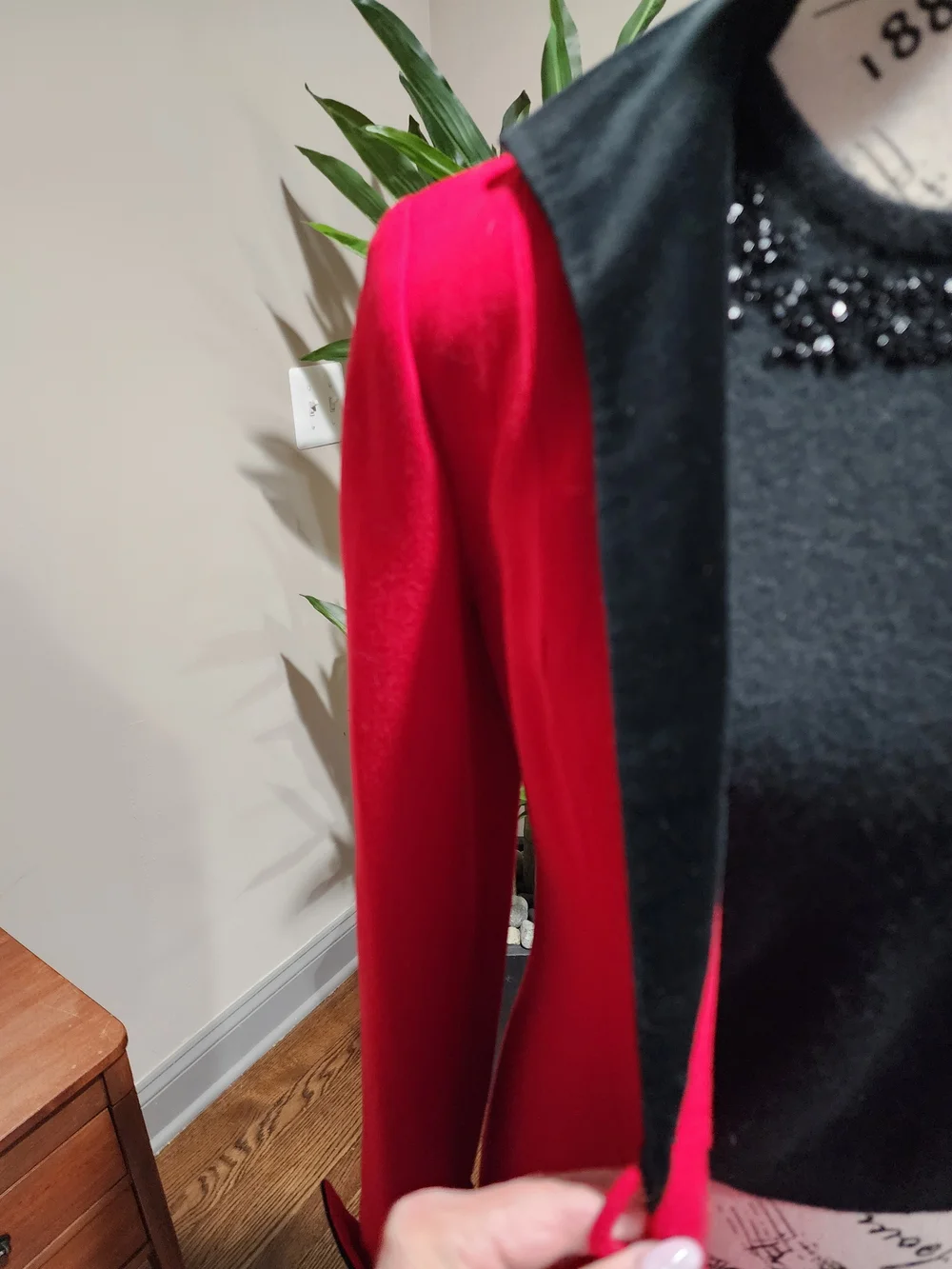Christian Dior's Red Blazer with Black Velvet Trim Size 4P